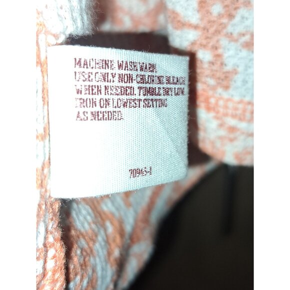 Arizona Jean Co Womens 1X Jr Plus Thermal Waffle Knit Long Sleeve Top Orange - Picture 5 of 7